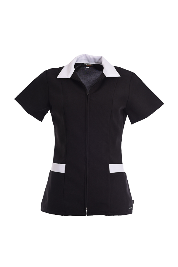 FILIPINA CIERRE LISO NEGRO CON BLANCO